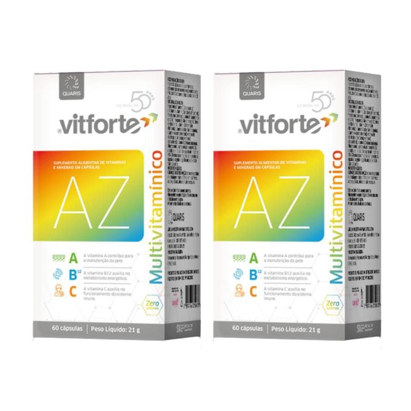Kit Com Dois Multivitaminico VitForte de A-Z Com 120 Cápsulas